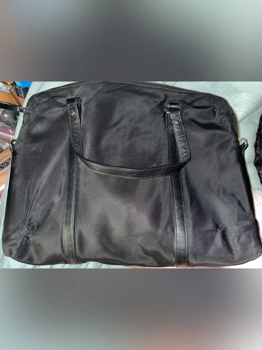 Kate Spade EUC Black Nylon and Leather Convertible Laptop/Tablet Bag